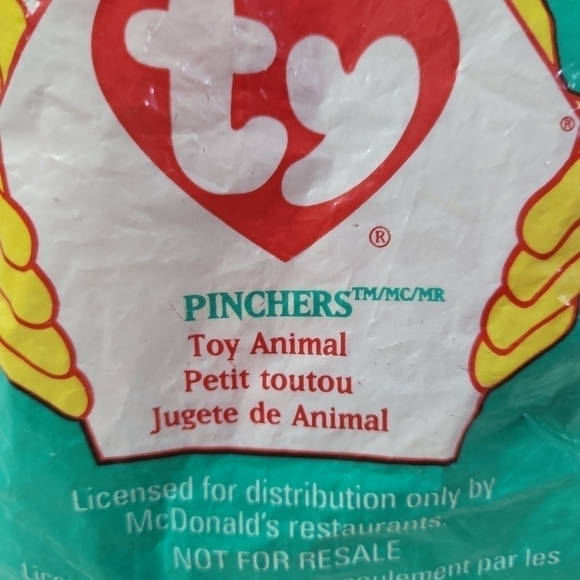 Teenie Beanie Babies Retired 1998 Red Pincher Lobster #5 Ty Inc Happy Meal - Picture 3 of 8